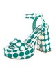 Larroude Patent Leather Polka Dot Print Sandals