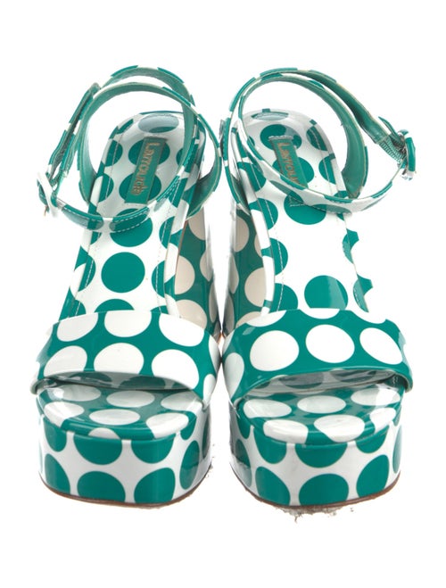 Larroude Patent Leather Polka Dot Print Sandals