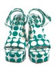 Larroude Patent Leather Polka Dot Print Sandals