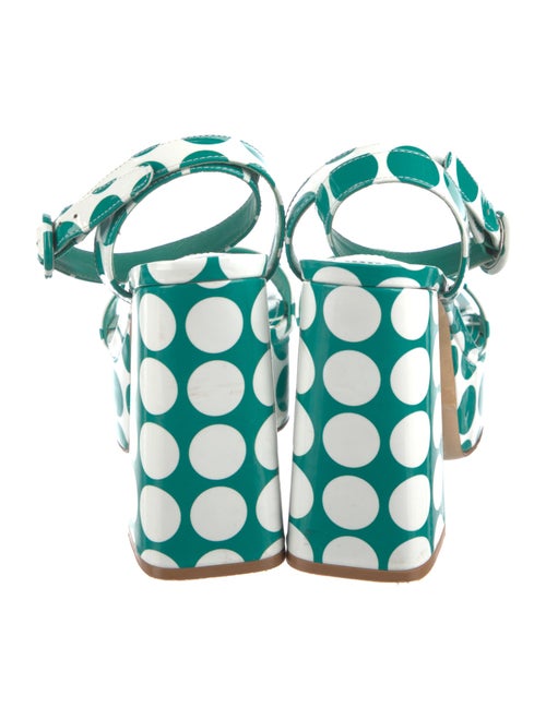 Larroude Patent Leather Polka Dot Print Sandals