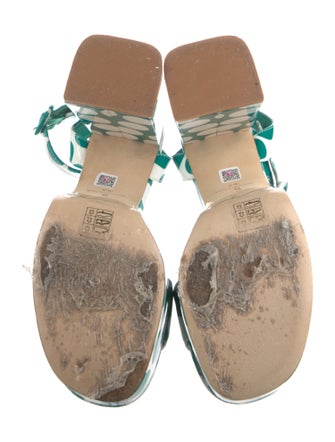 Larroude Patent Leather Polka Dot Print Sandals