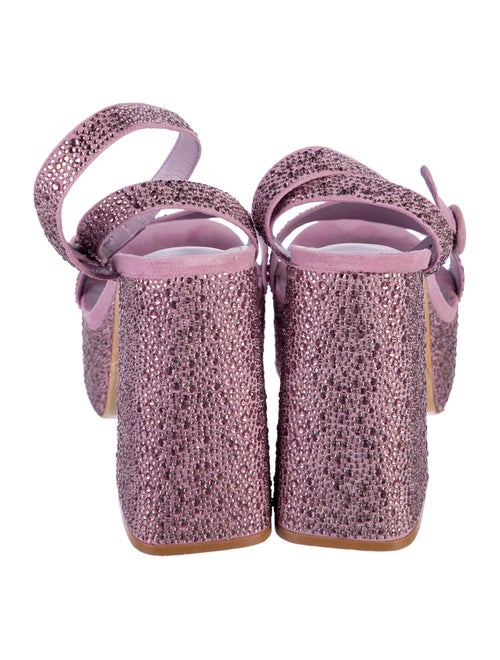 Larroude Suede Crystal Embellishments Sandals