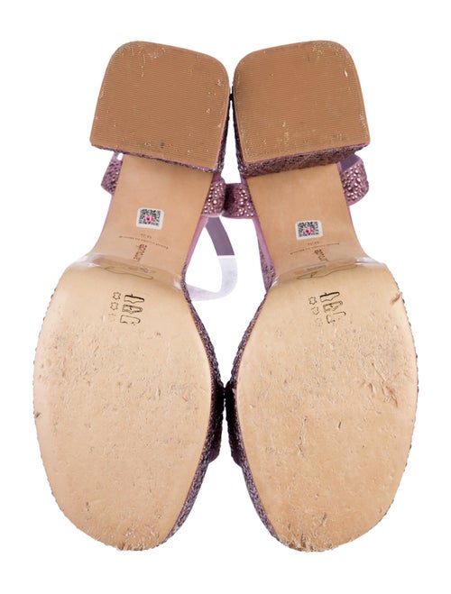 Larroude Suede Crystal Embellishments Sandals