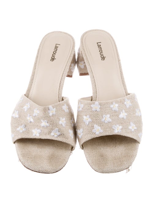 Larroude Canvas Floral Print Slides
