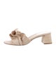 Larroude Canvas Ruffle Embellishment Slides