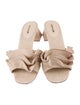 Larroude Canvas Ruffle Embellishment Slides