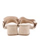 Larroude Canvas Ruffle Embellishment Slides