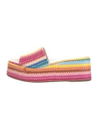 Larroude Straw Colorblock Pattern Espadrilles
