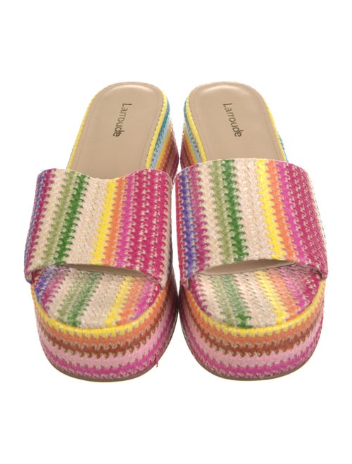 Larroude Straw Colorblock Pattern Espadrilles