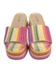 Larroude Straw Colorblock Pattern Espadrilles