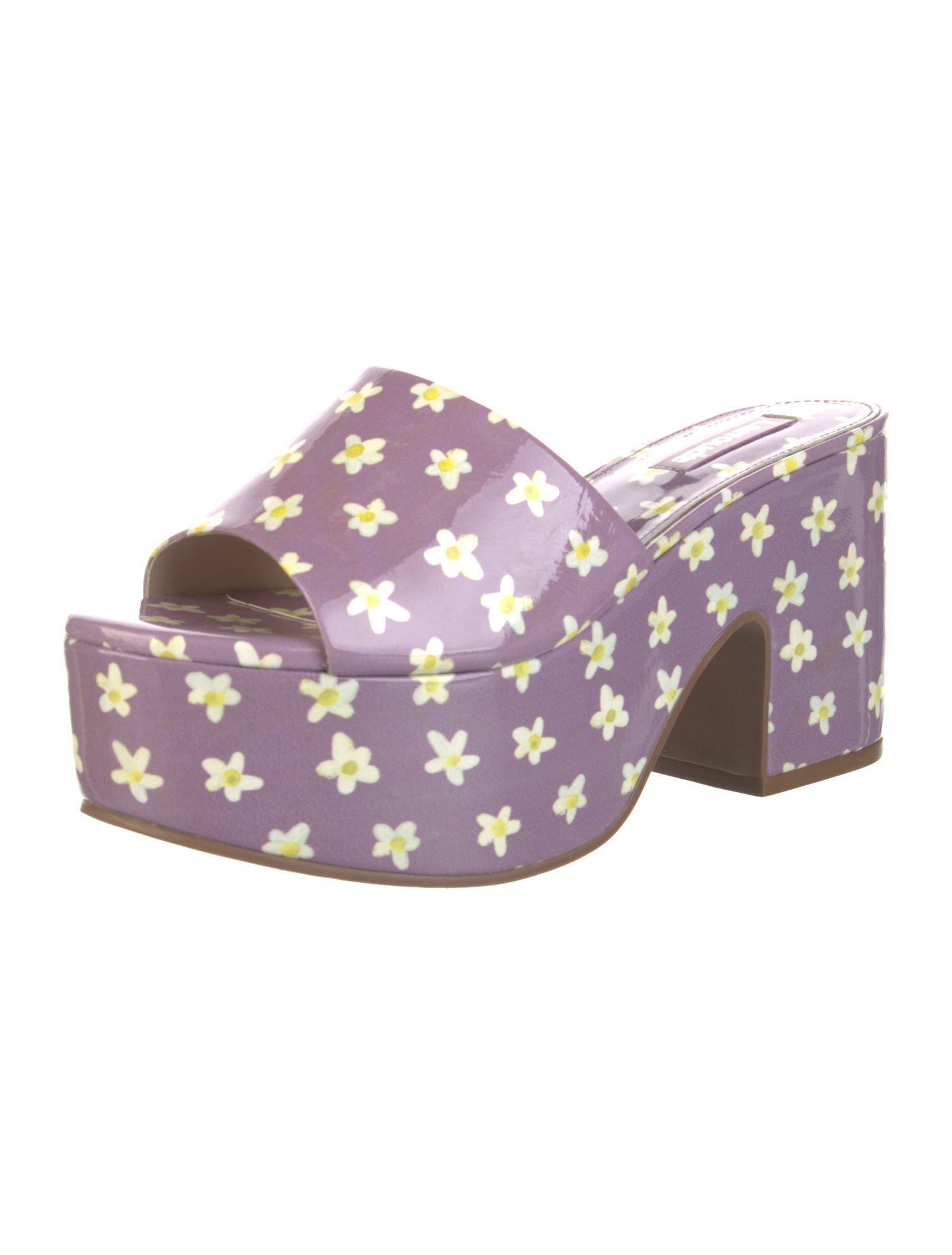 Larroude Patent Leather Printed Slides