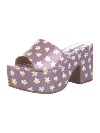 Larroude Patent Leather Printed Slides