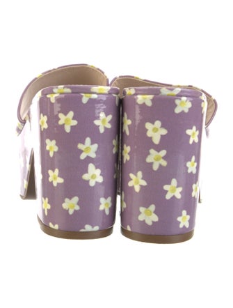 Larroude Patent Leather Printed Slides