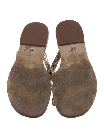 Larroude Leather Studded Accents Slides