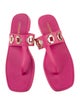 Larroude Leather Chain-Link Accents Flip Flops