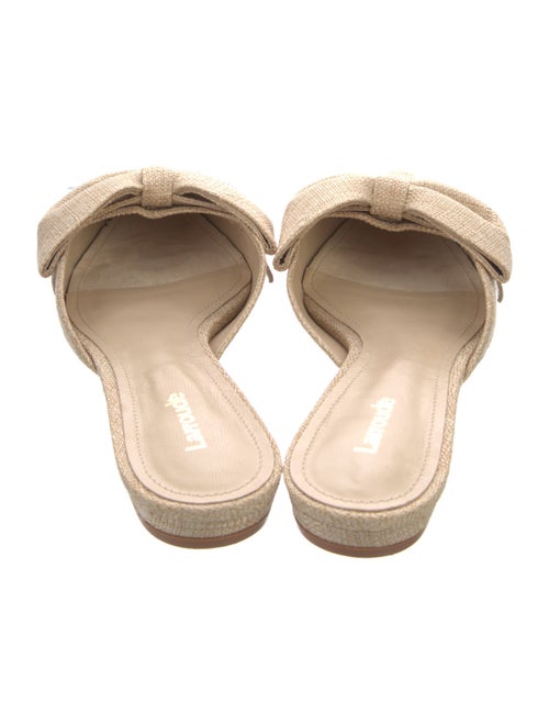 Larroude Canvas Ruffle Embellishment Mules