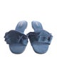 Larroude Canvas Ruffle Embellishment Slides