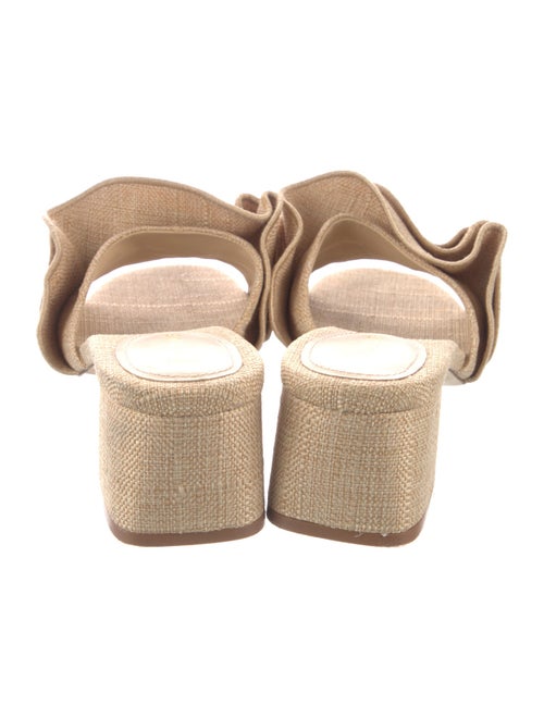 Larroude Raffia Ruffle Embellishment Slides