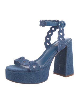 Larroude Denim Sandals
