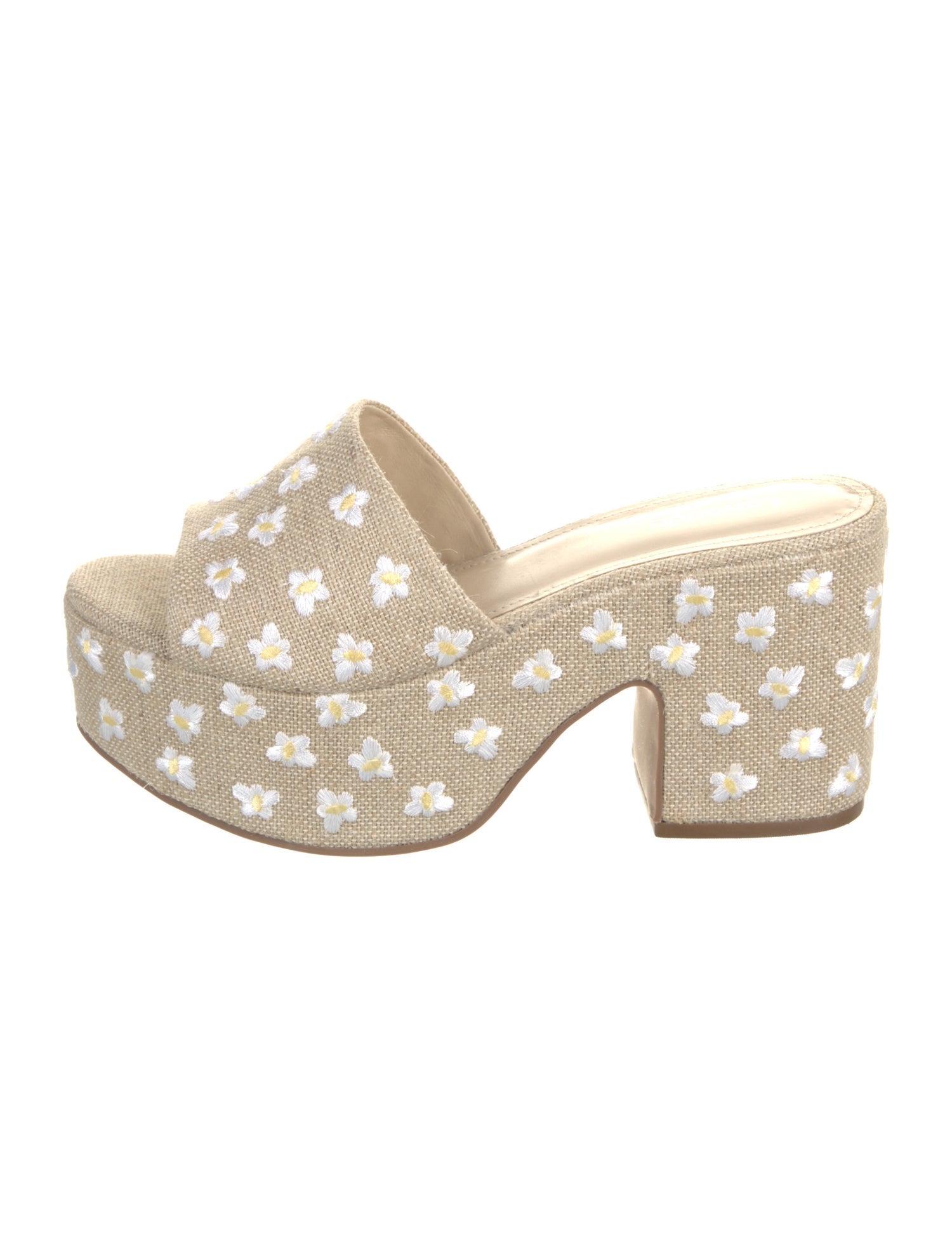 Larroude Canvas Floral Print Slides