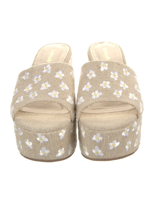 Larroude Canvas Floral Print Slides