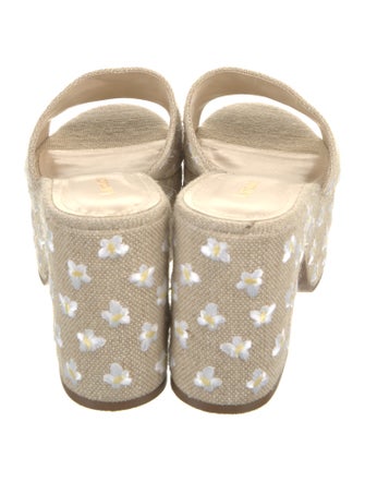 Larroude Canvas Floral Print Slides