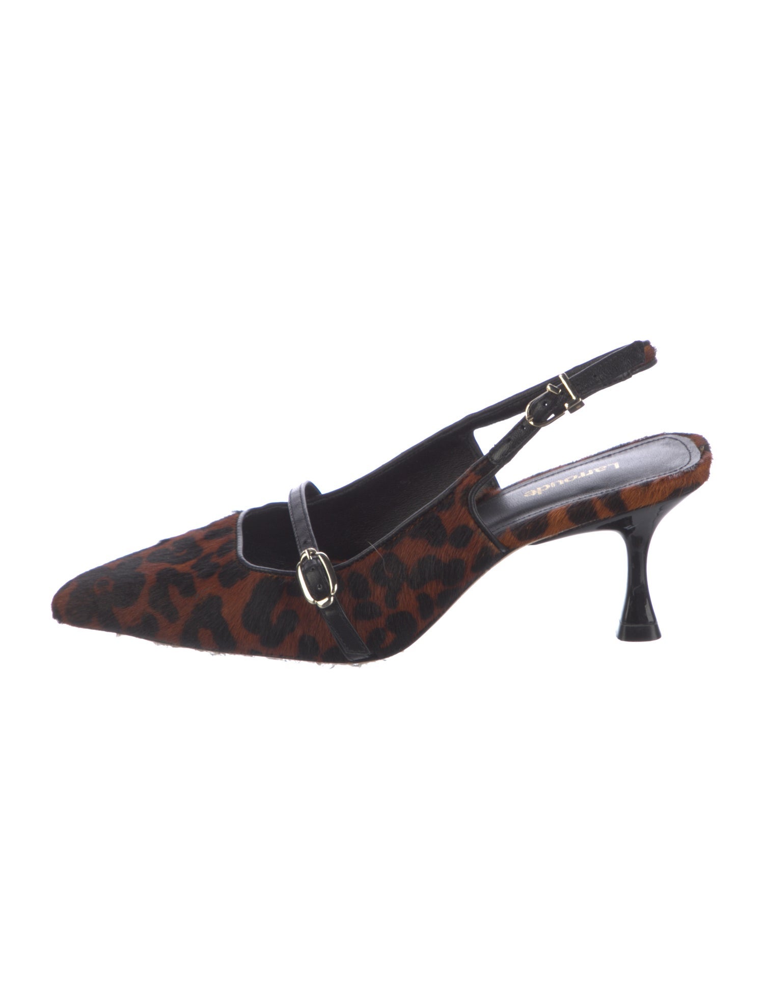 Larroude Ponyhair Animal Print Slingback Pumps