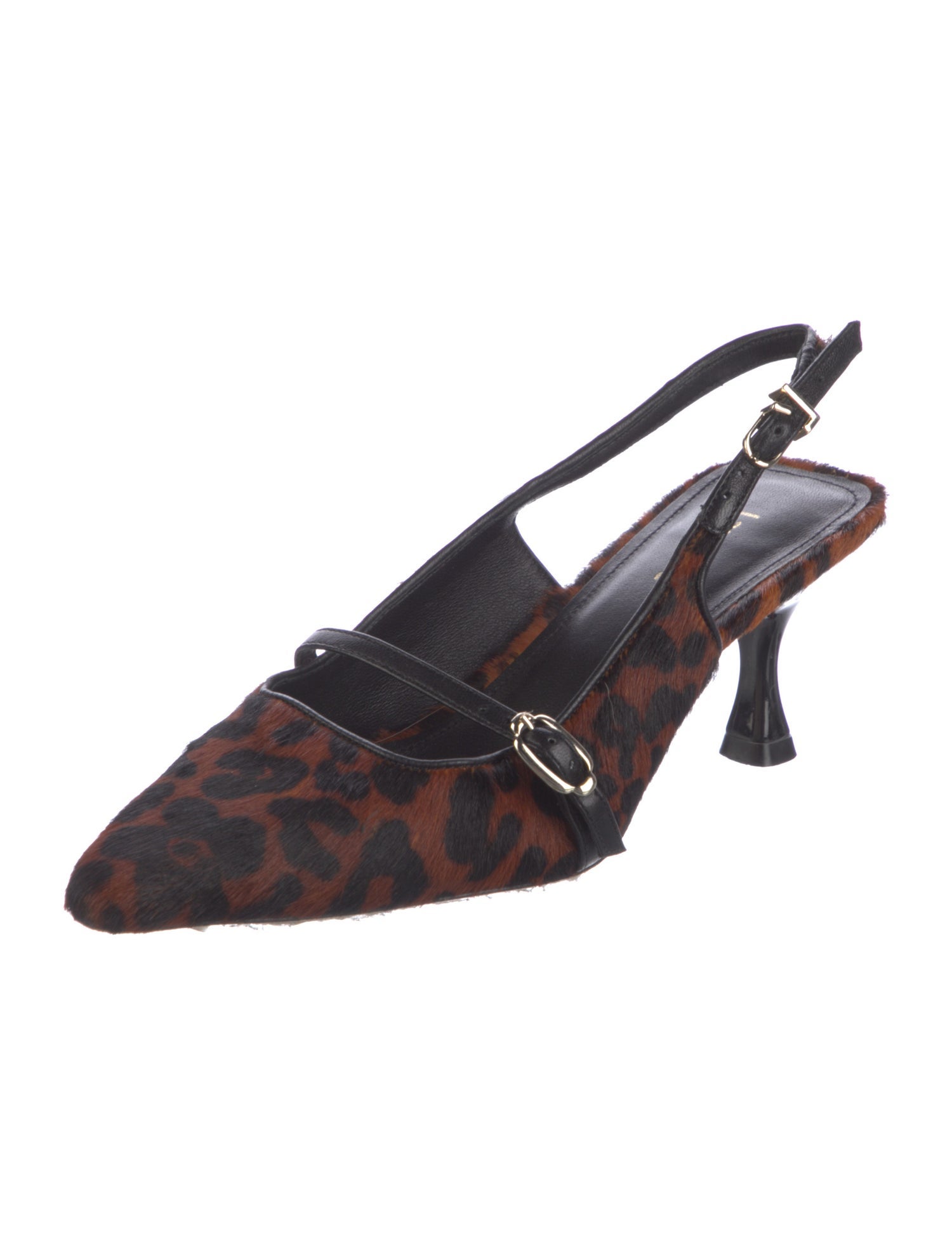 Larroude Ponyhair Animal Print Slingback Pumps