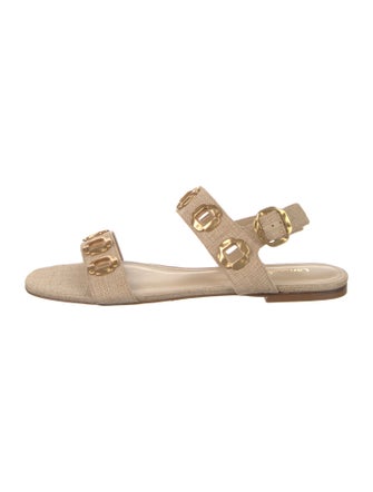 Larroude Canvas Slingback Flats