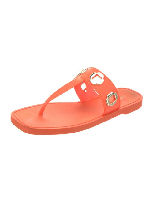 Larroude Rubber Eyelet Trim Flip Flops