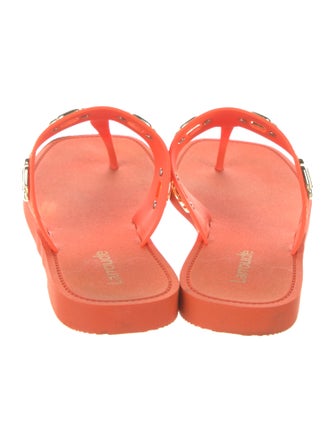 Larroude Rubber Eyelet Trim Flip Flops