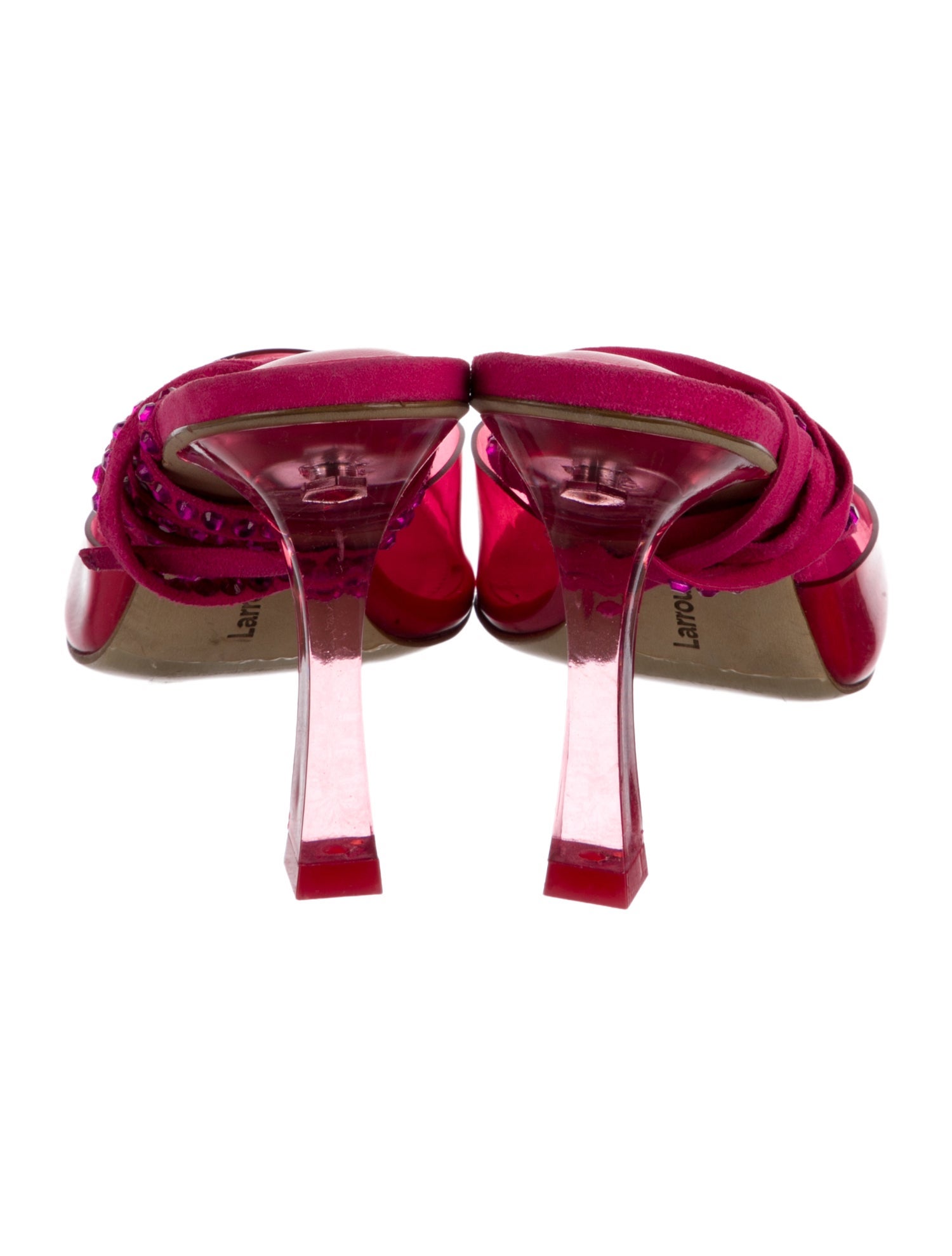 Larroude Leather Crystal Embellishments Slingback Pumps