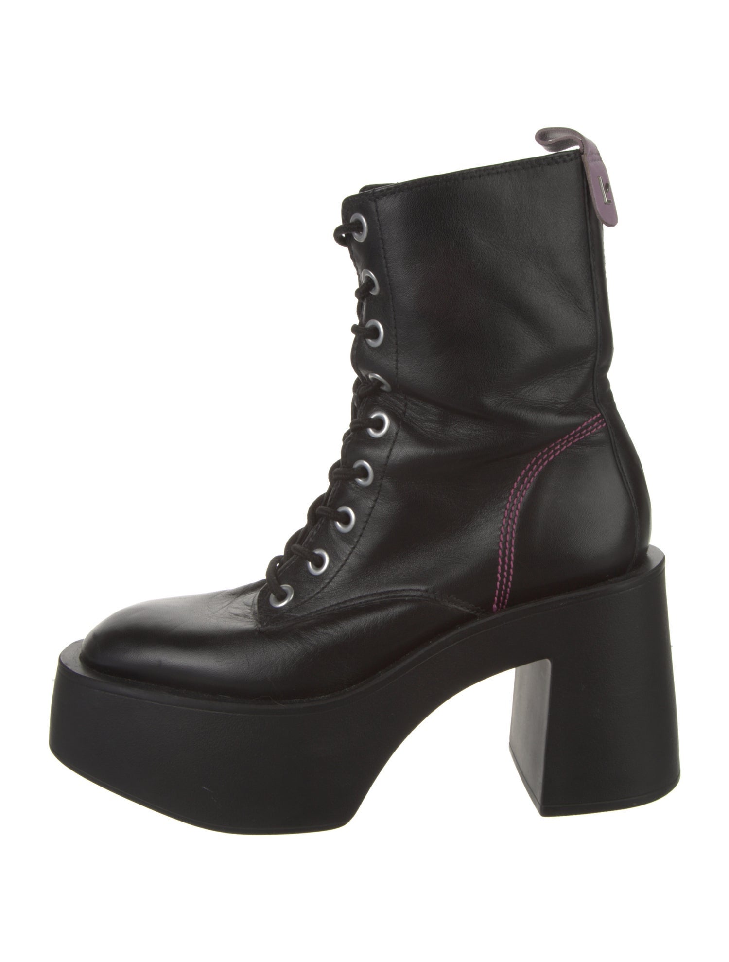 Larroude Leather Combat Boots