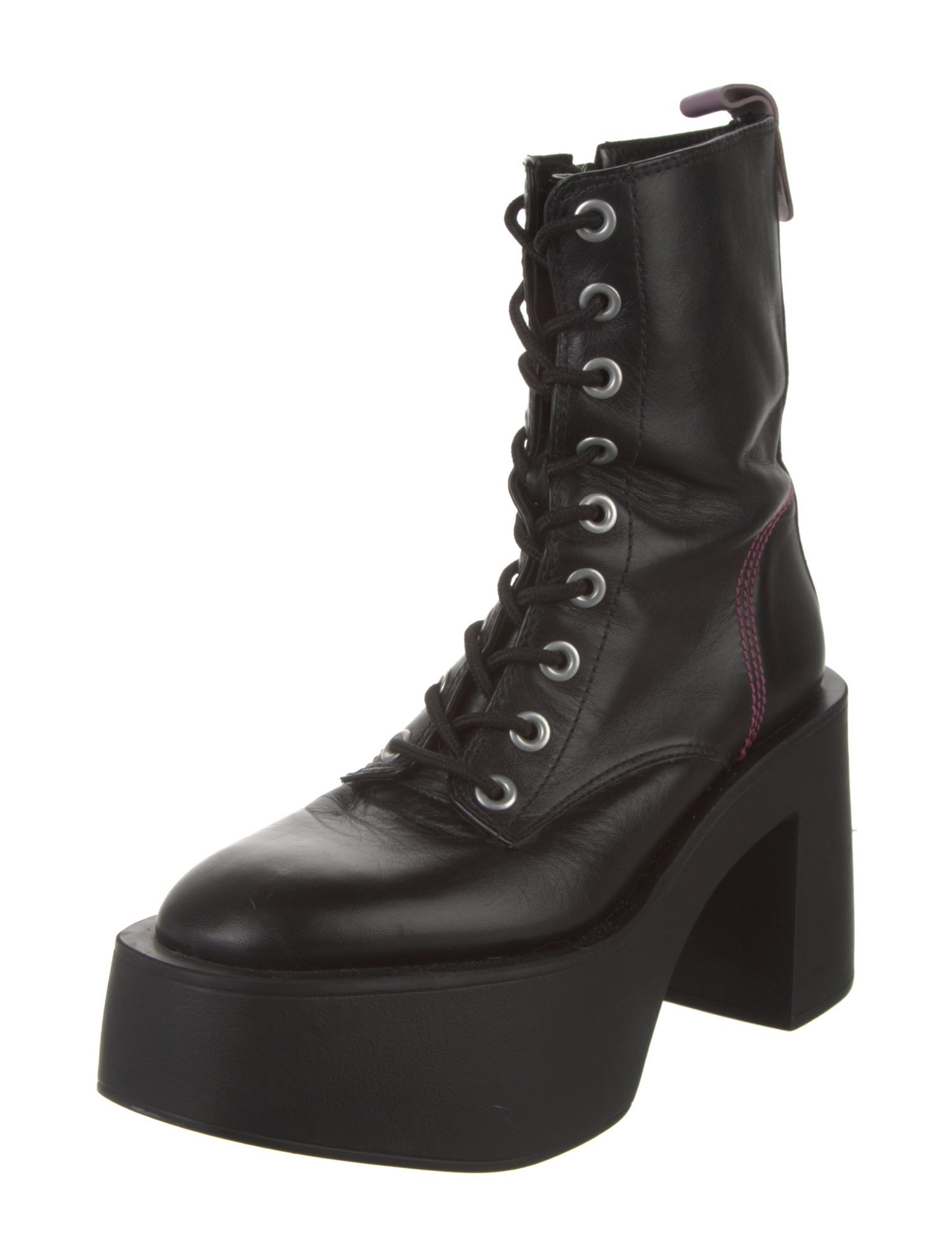 Larroude Leather Combat Boots
