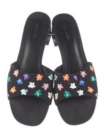 Larroude Floral Print Slides