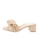 Larroude Raffia Ruffle Embellishment Slides