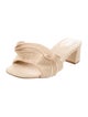 Larroude Raffia Ruffle Embellishment Slides