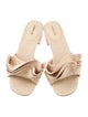 Larroude Raffia Ruffle Embellishment Slides