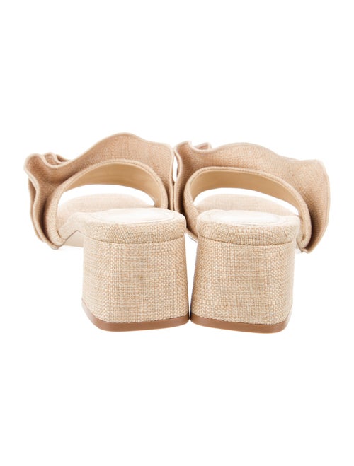 Larroude Raffia Ruffle Embellishment Slides