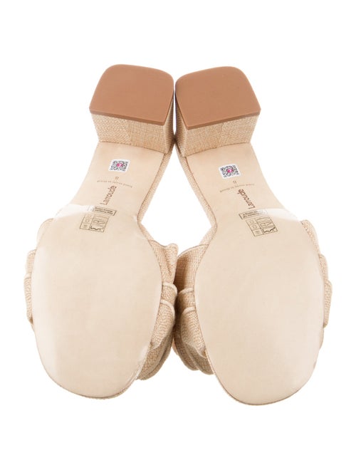 Larroude Raffia Ruffle Embellishment Slides