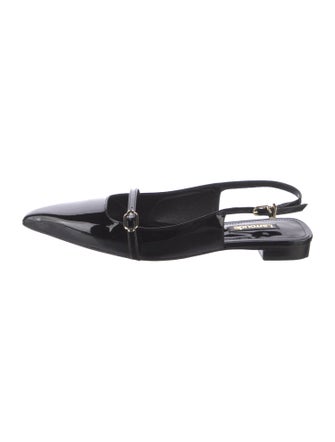 Larroude Patent Leather Slingback Flats