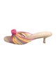 Larroude Raffia Striped Slides