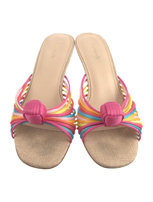 Larroude Raffia Striped Slides