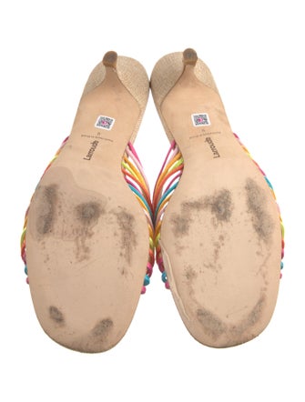 Larroude Raffia Striped Slides