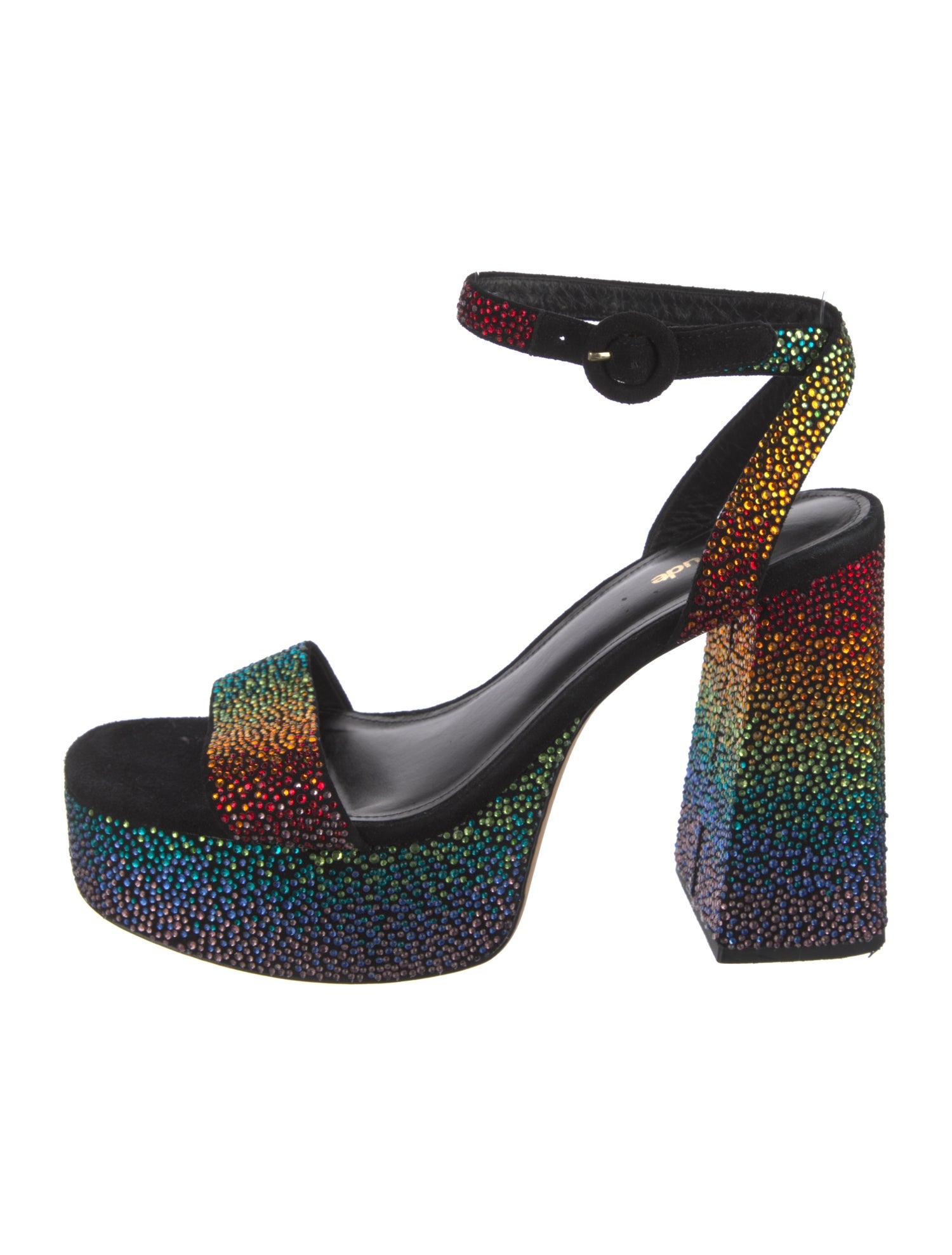 Larroude Suede Printed Sandals