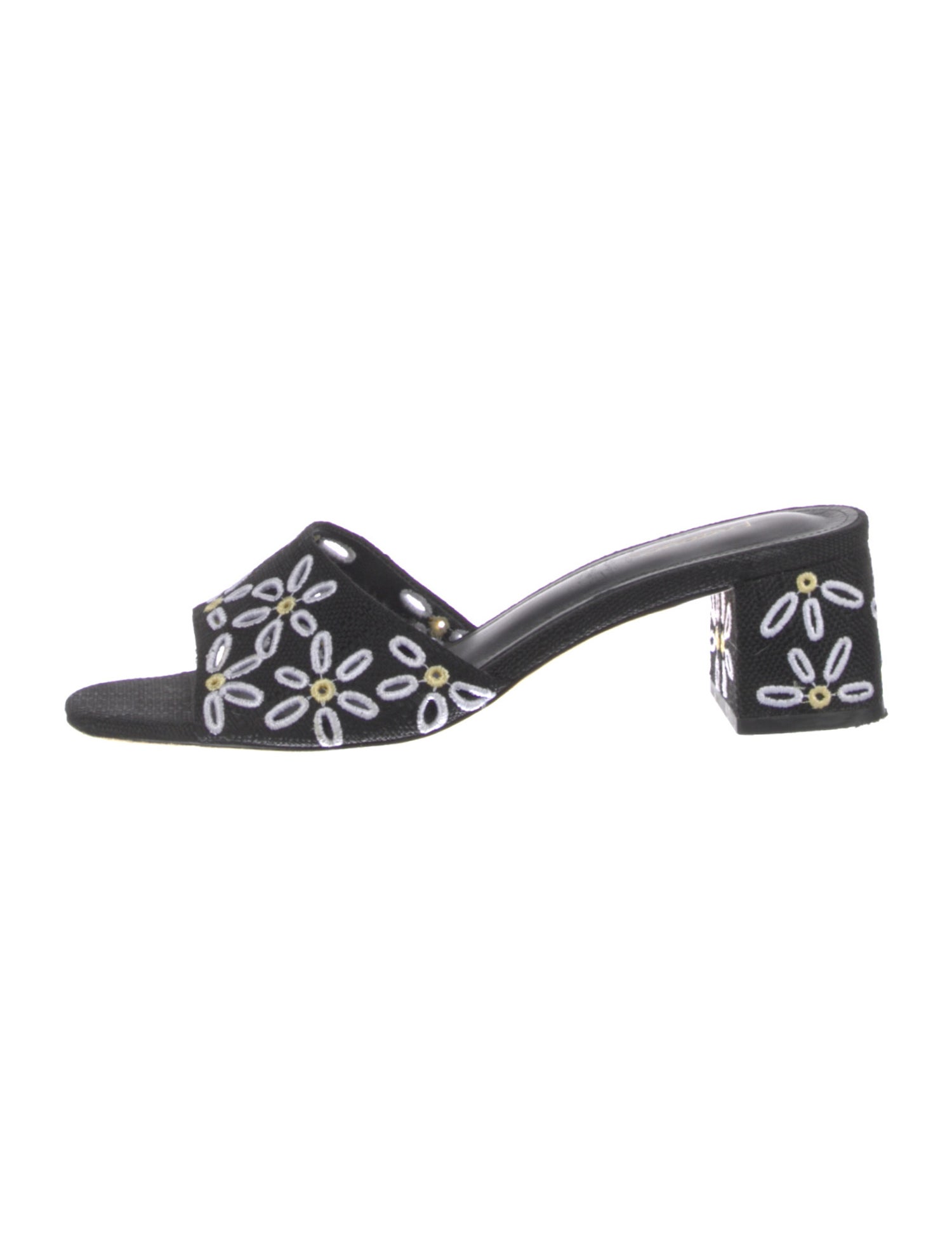 Larroude Canvas Floral Print Slides
