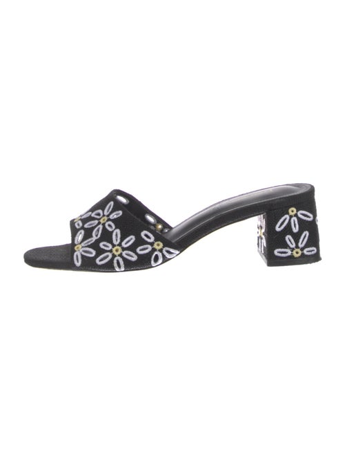 Larroude Canvas Floral Print Slides