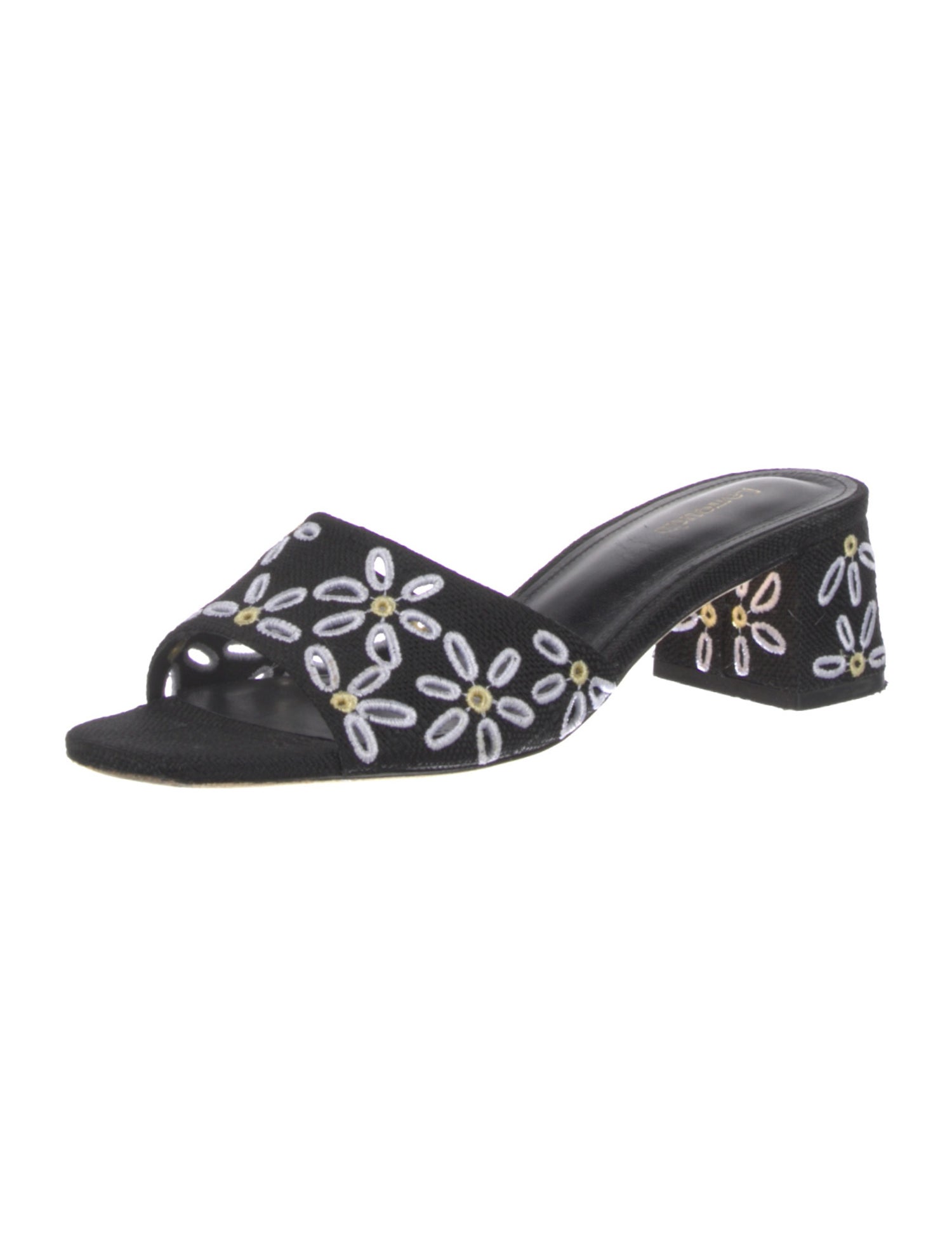 Larroude Canvas Floral Print Slides