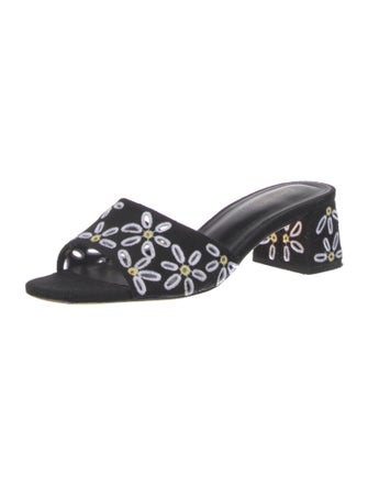 Larroude Canvas Floral Print Slides