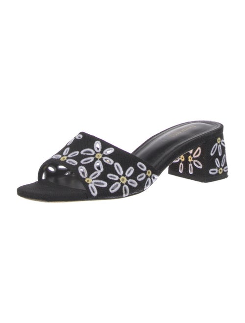 Larroude Canvas Floral Print Slides